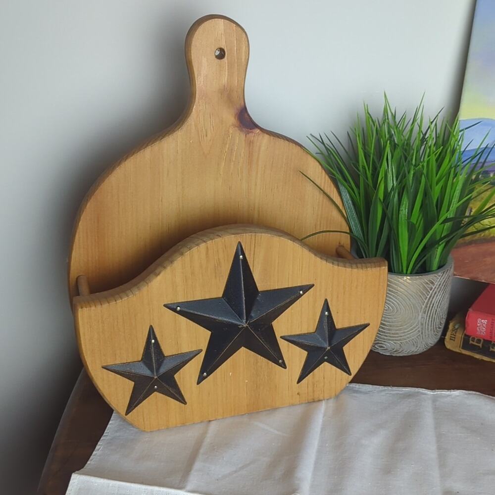 Primitive Barn Star Wall Plate Rack Shelf Farmhouse Rack Tabletop/Wall Mount - Picture 3 of 12